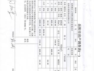 岳陽市房產(chǎn)調(diào)查表（一）