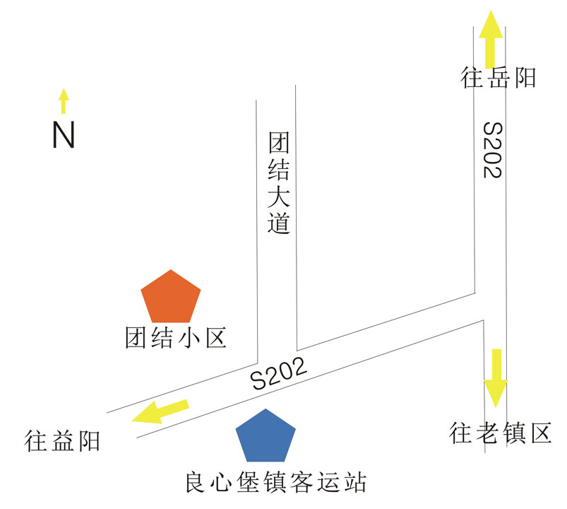 君山區(qū)良心堡鎮(zhèn)團結(jié)小區(qū)位置圖1